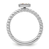 14k White Gold Stackable Expressions Citrine Twisted Ring